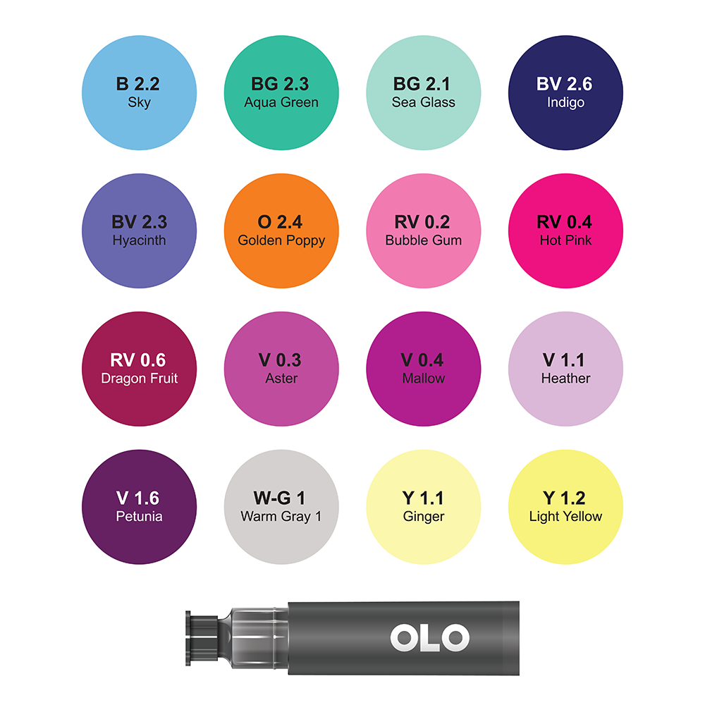 16 Color Collection 1 - Chisel Replacement Ink