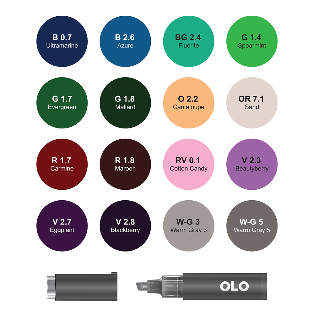 16 Colors OLO Chisel set 2