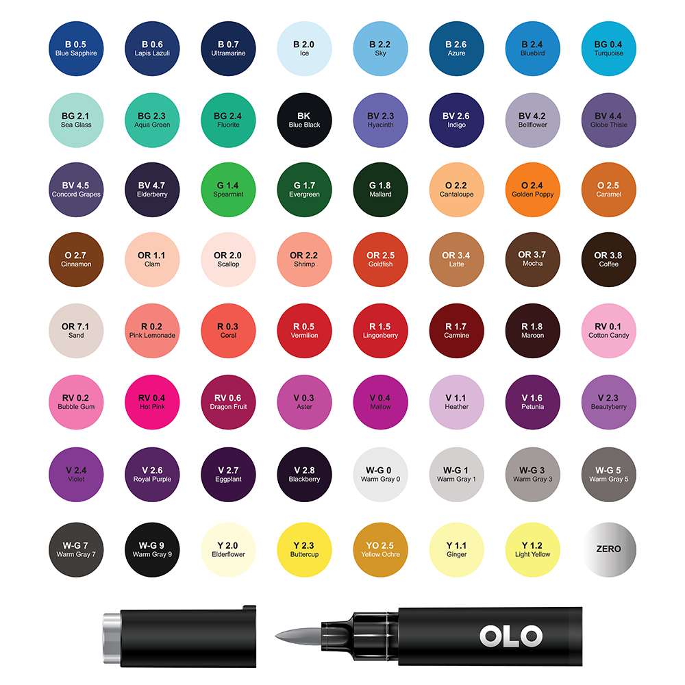 64 Colors OLO Brush set 1
