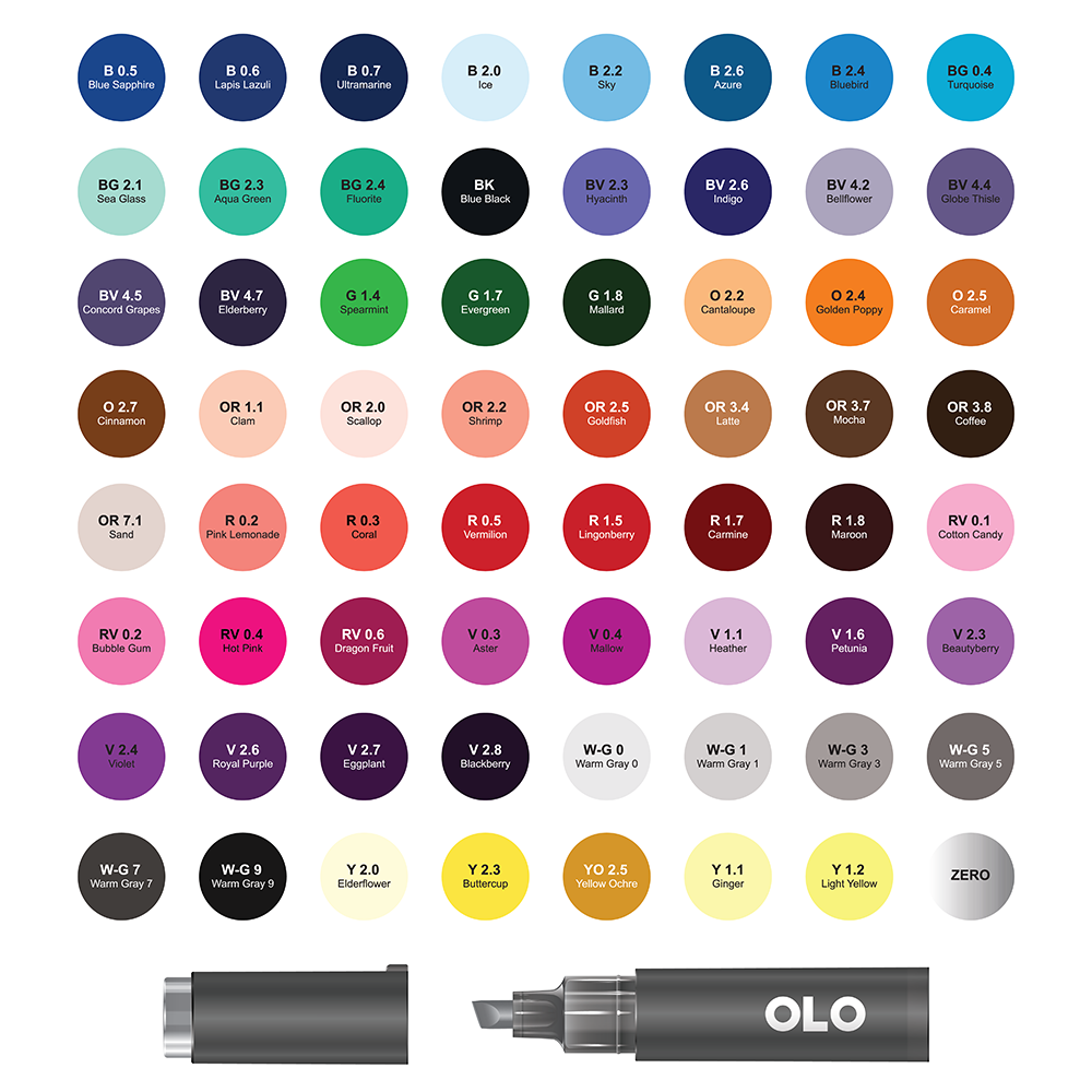 64 Colors OLO Chisel set 1