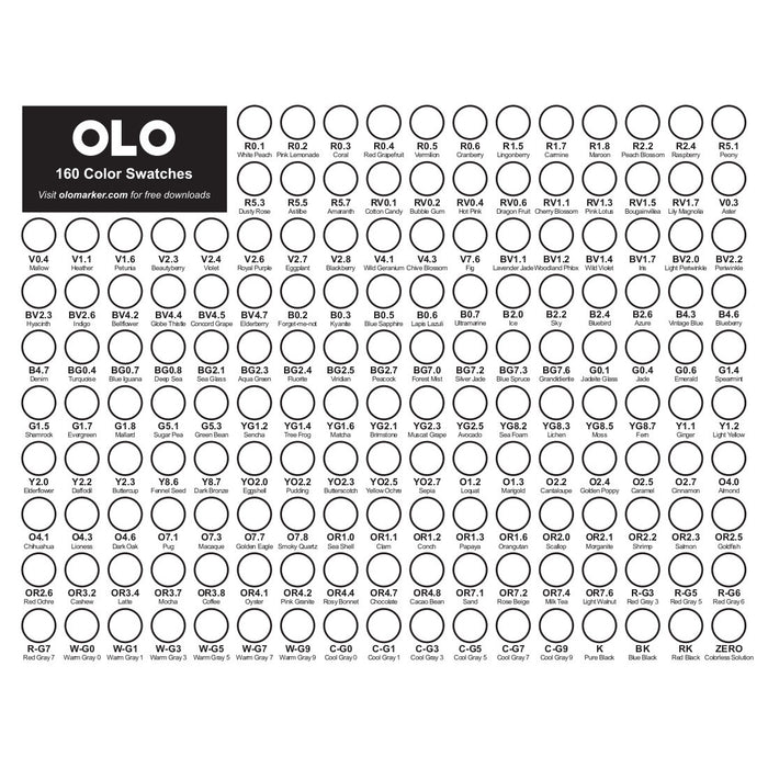 Color Code Ol2 OLO Marker Resources: Free Line Art, Color Charts, and Tutorials – OLO ...