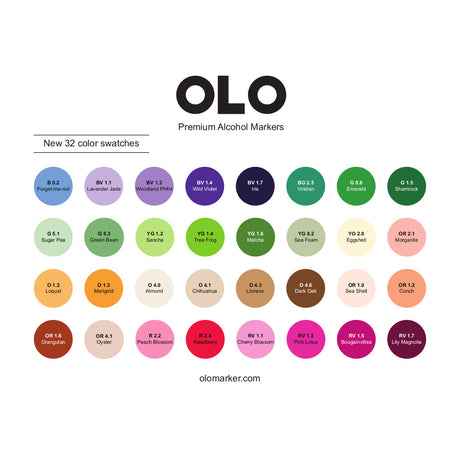 Color Code Ol2 OLO Marker Resources: Free Line Art, Color Charts, and Tutorials – OLO ...