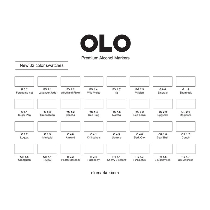 Color Code Ol2 OLO Marker Resources: Free Line Art, Color Charts, and Tutorials – OLO ...