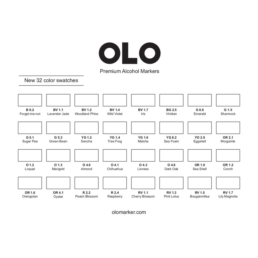 OLO Marker Resources Free Line Art, Color Charts, and Tutorials OLO