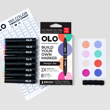 OLO Manga 8pc Brush Set