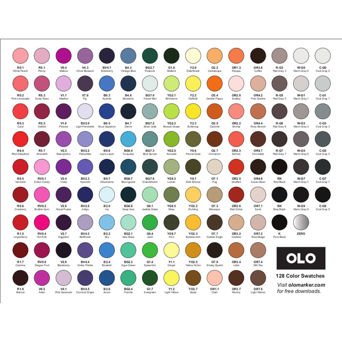 OLO Marker Resources Free Line Art, Color Charts, and Tutorials OLO