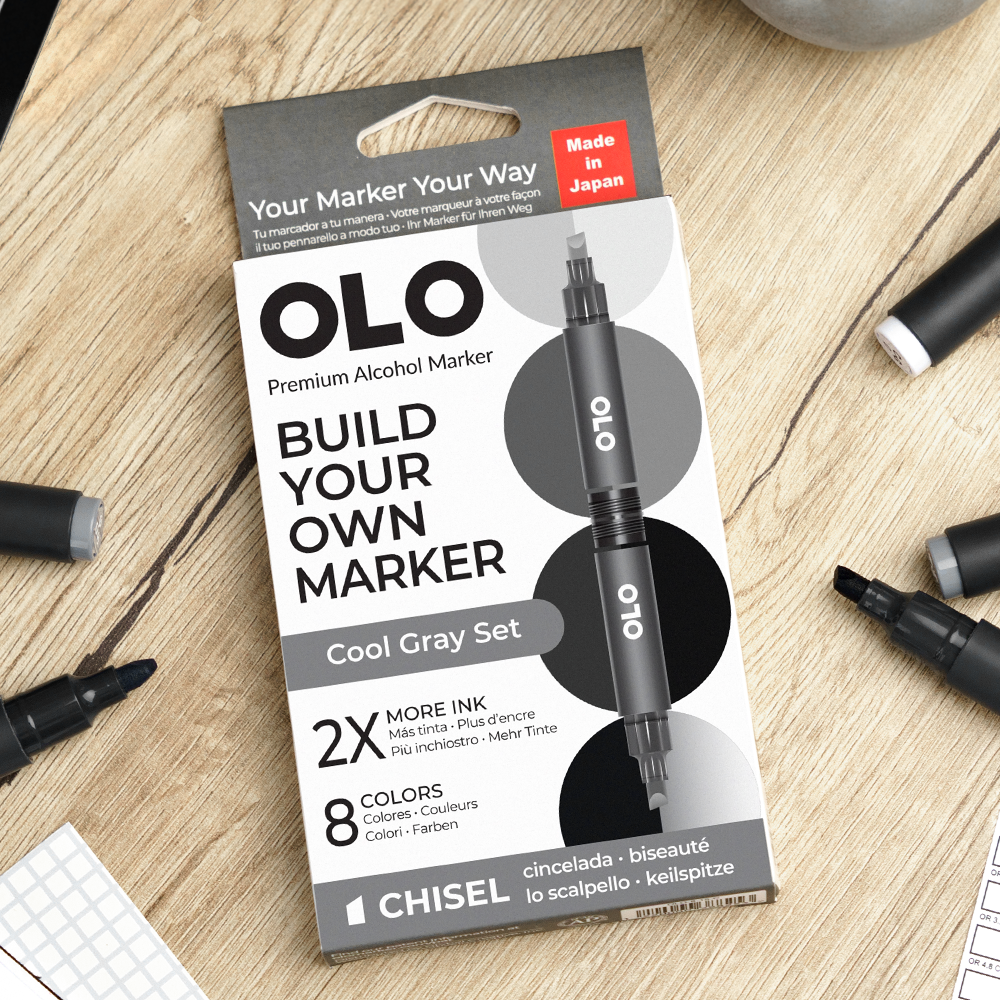 Cool Gray 8pc Chisel Set