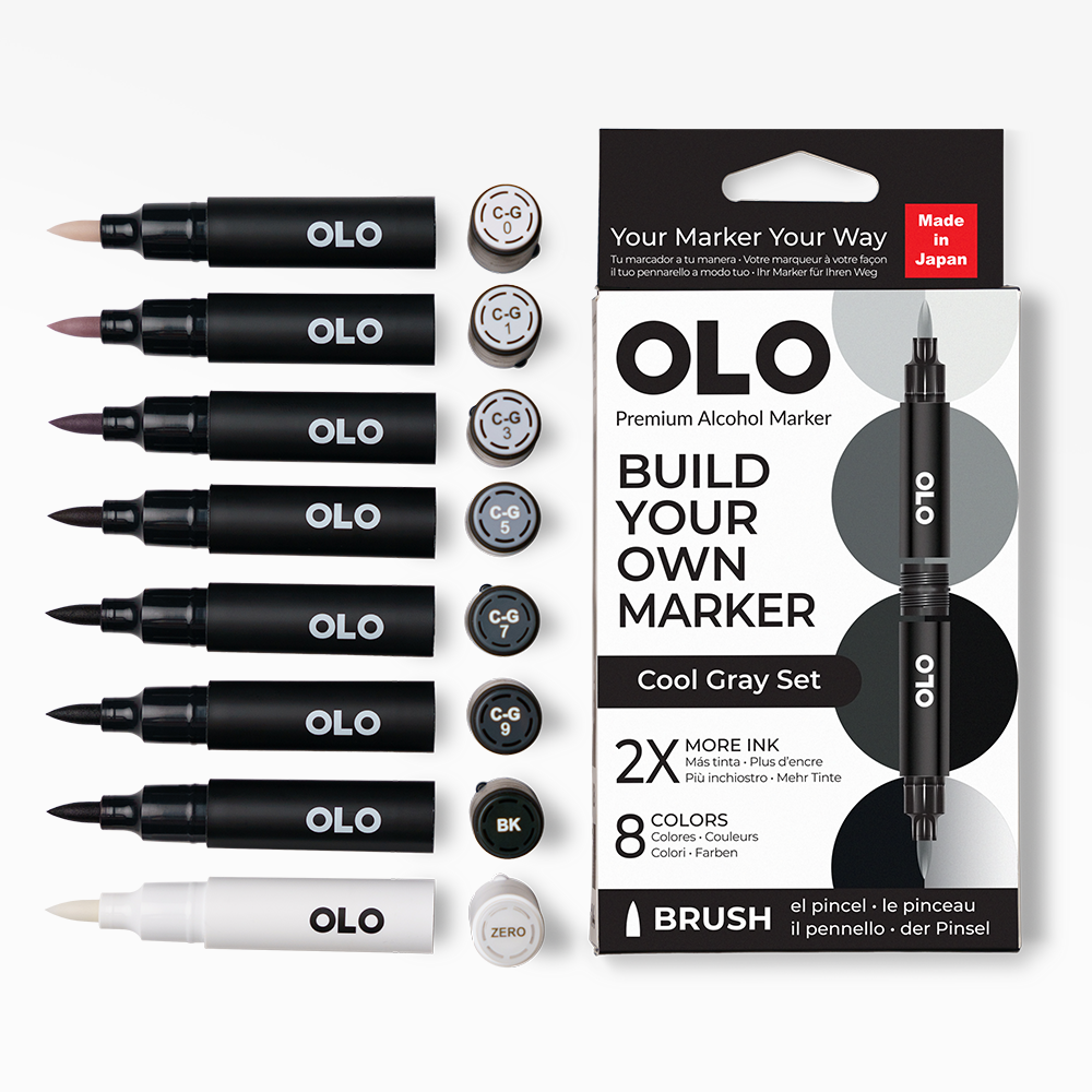 Cool Gray 8pc Brush Set